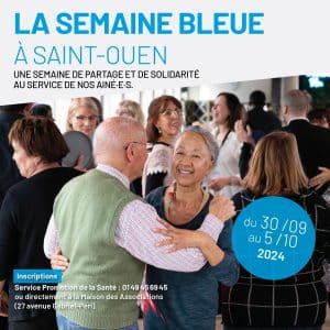 Image illustrant la semaine bleue à Saint-Oeun, deux personnes danse au milieu d'une foule de personne
